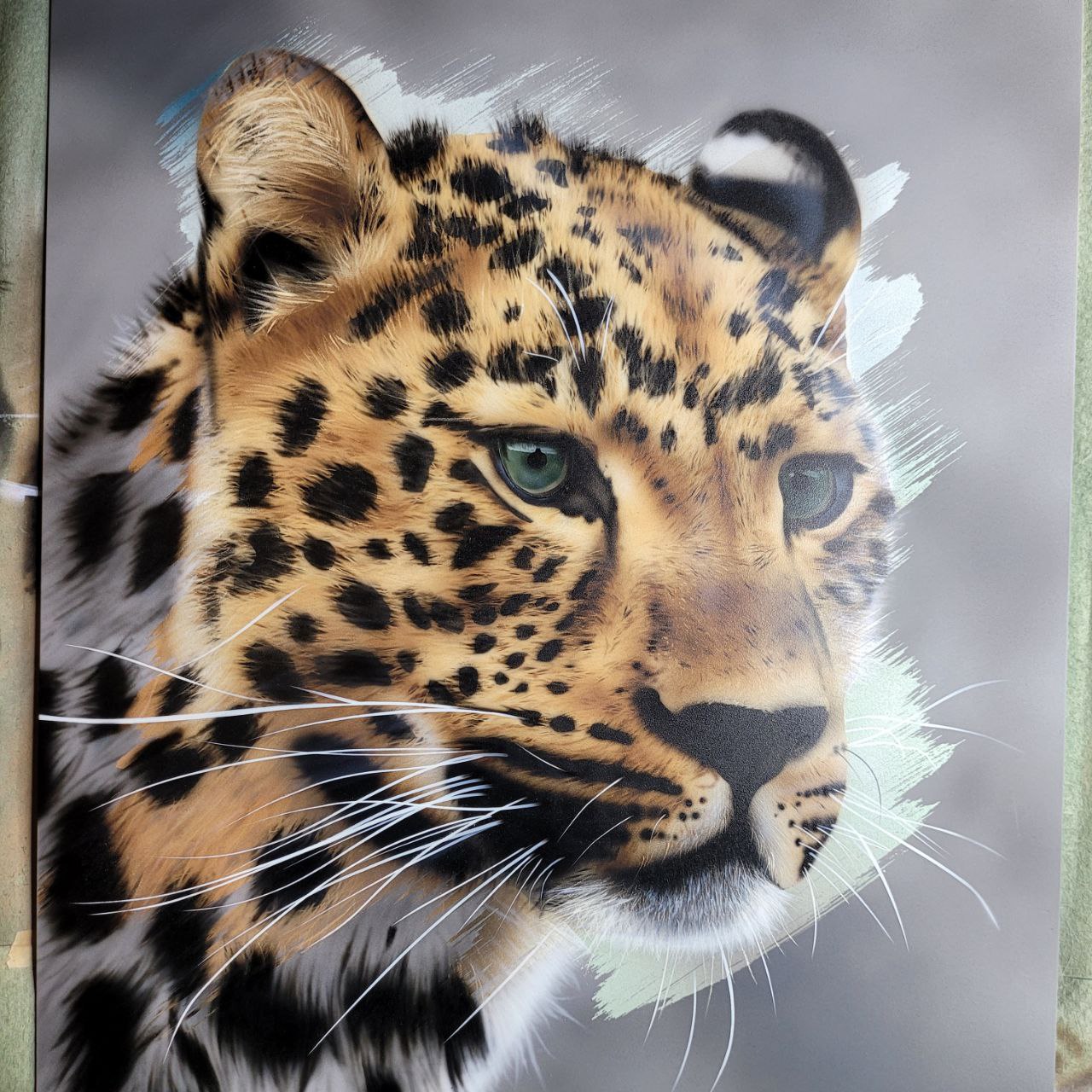 Airbrushed Painting of a Leopard in full colour